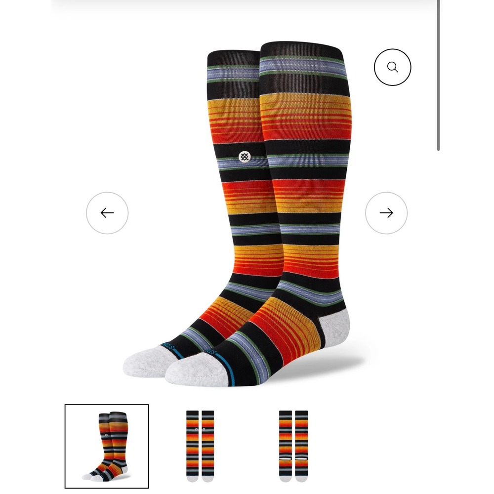 Stance Mens Rockord Compression OTC Socks Large 9-13 Multicolor Stripe New